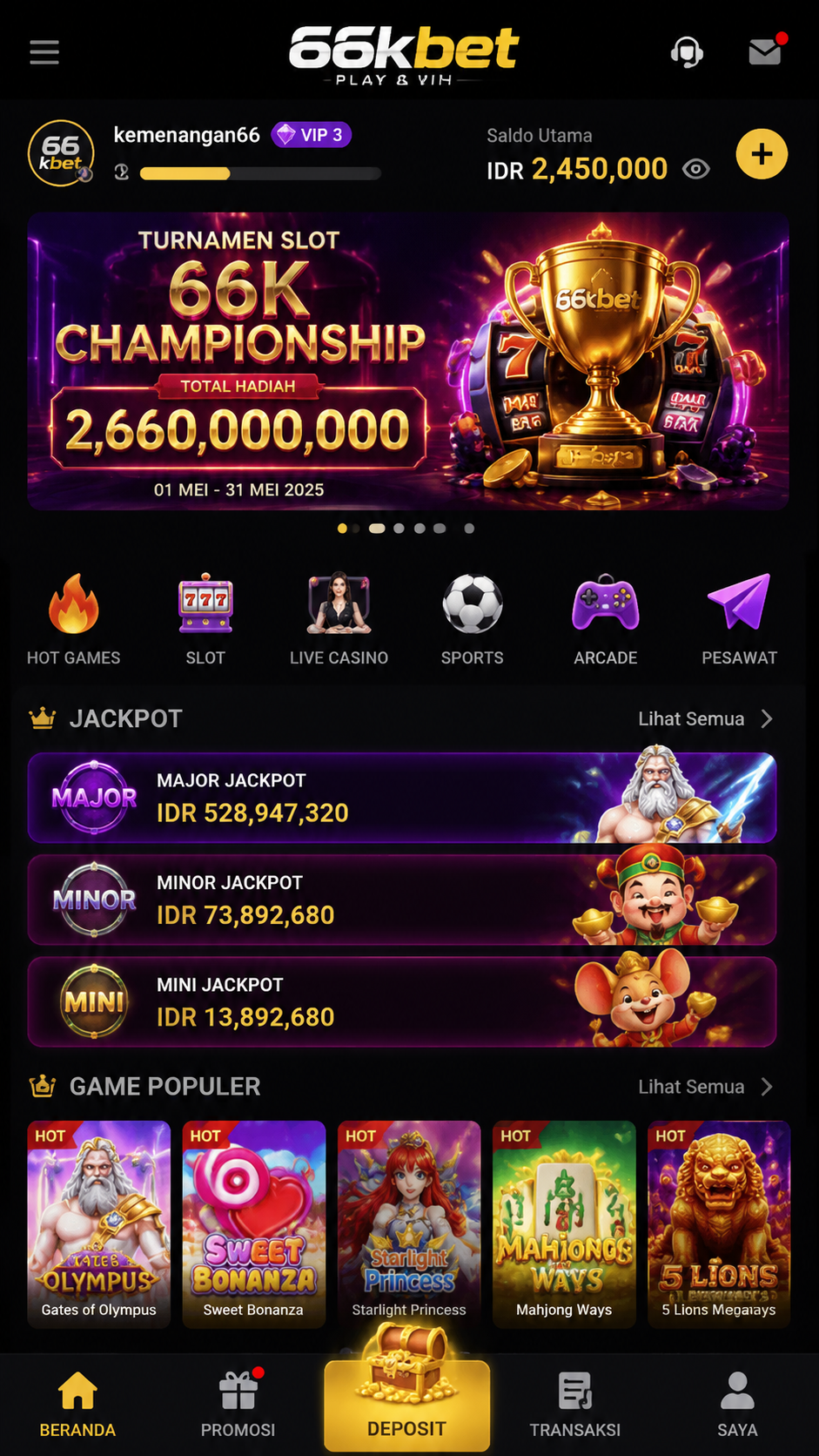 Screenshot 1 66kbet